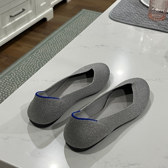 Sparkle Gray Women's Round Toe Flats - Picture 3 of 4